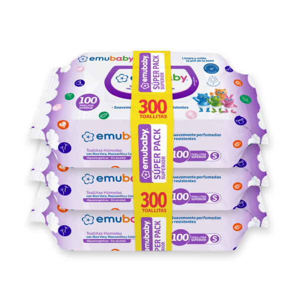 Emubaby Toallitas Húmedas Superior 3x100 uds